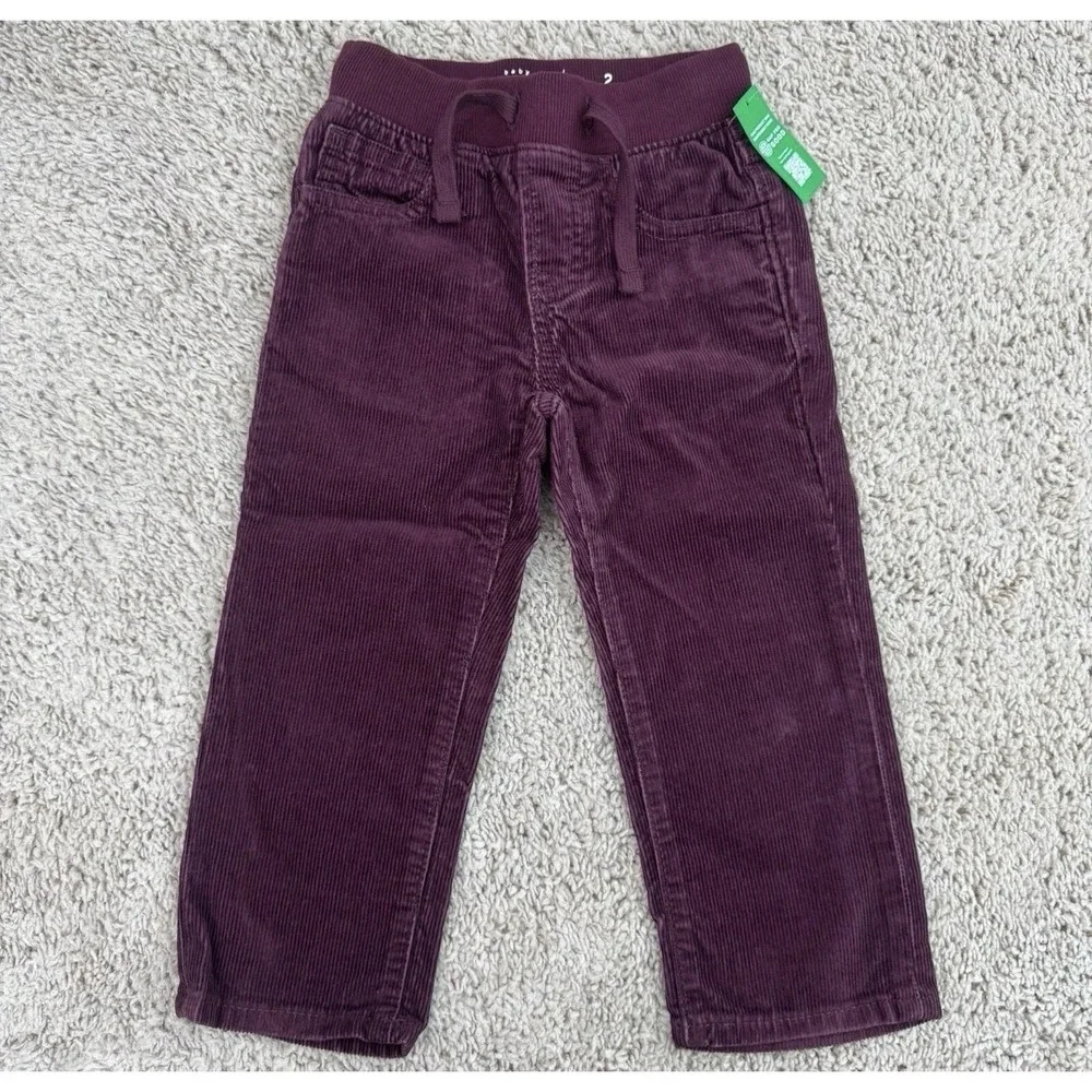 Baby Gap Pants 2 Years (30-33lbs) Burgundy Corduroy Original Pull-on Pants NWT‎